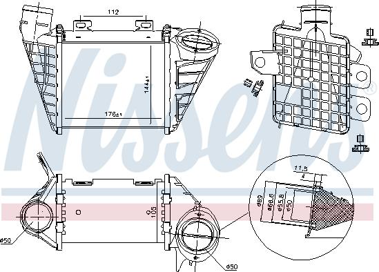 Nissens 96795 - Интеркулер autocars.com.ua