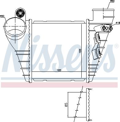 Nissens 96847 - Интеркулер autocars.com.ua