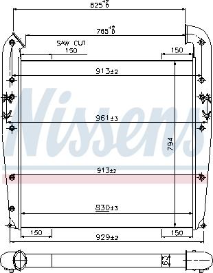 Nissens 96960 - Интеркулер autocars.com.ua