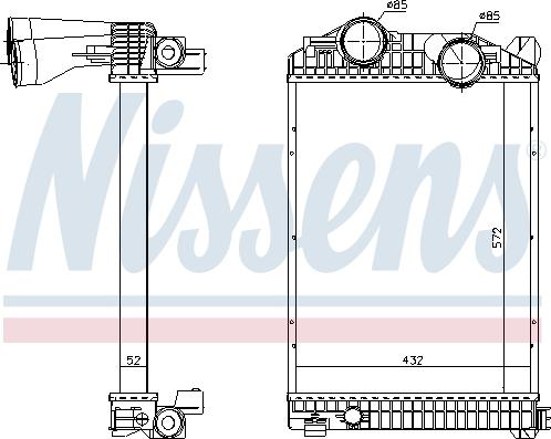 Nissens 96969 - Интеркулер autocars.com.ua