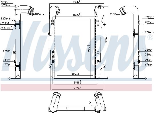 Nissens 96975 - Интеркулер autocars.com.ua