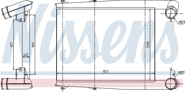 Nissens 97025 - Интеркулер, теплообменник турбины avtokuzovplus.com.ua