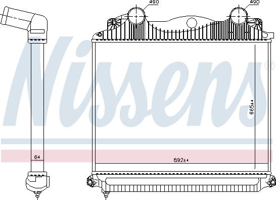 Nissens 97048 - Интеркулер autocars.com.ua