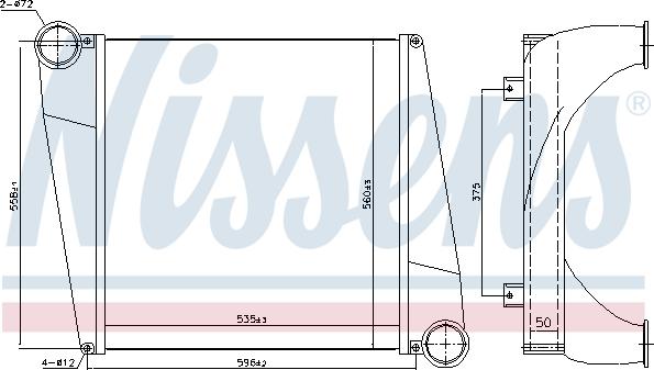 Nissens 97076 - Интеркулер, теплообменник турбины avtokuzovplus.com.ua