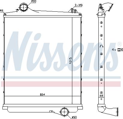 Nissens 97082 - Интеркулер autocars.com.ua