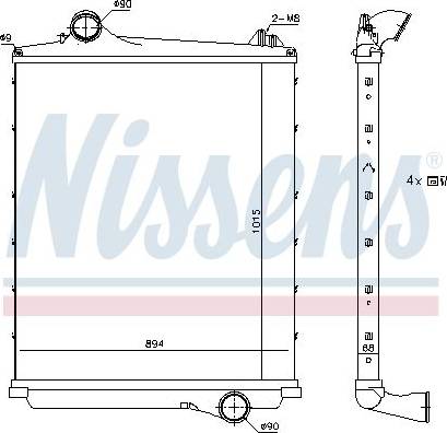 Nissens 97088 - Интеркулер autocars.com.ua