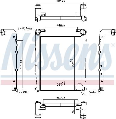 Nissens 97090 - Интеркулер autocars.com.ua