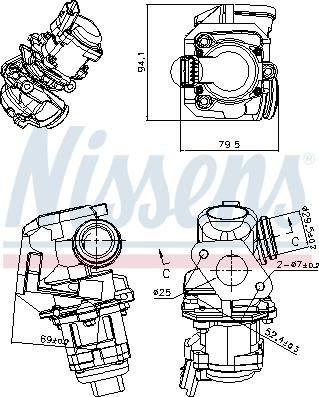 Nissens 98150 - Клапан возврата ОГ avtokuzovplus.com.ua