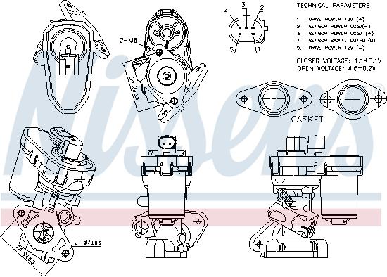 Nissens 98151 - Клапан повернення ОГ autocars.com.ua