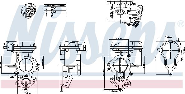 Nissens 98156 - Клапан повернення ОГ autocars.com.ua