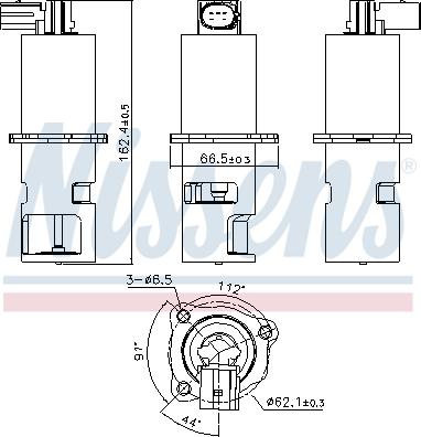 Nissens 98163 - Клапан возврата ОГ avtokuzovplus.com.ua