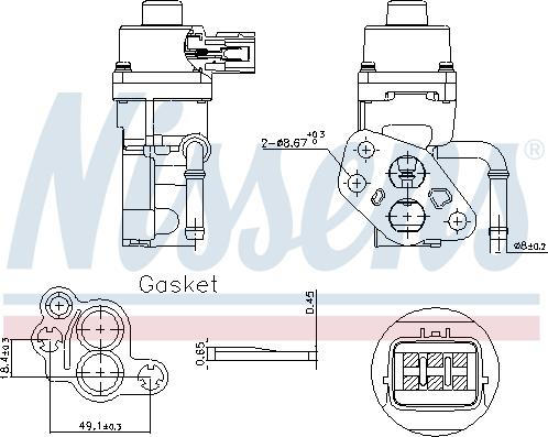 Nissens 98168 - Клапан повернення ОГ autocars.com.ua