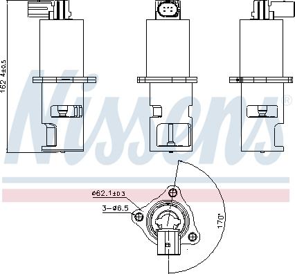 Nissens 98172 - Клапан повернення ОГ autocars.com.ua