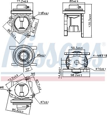 Nissens 98173 - Клапан повернення ОГ autocars.com.ua