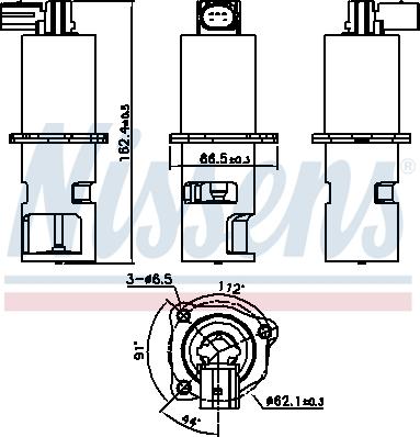 Nissens 98190 - Клапан повернення ОГ autocars.com.ua