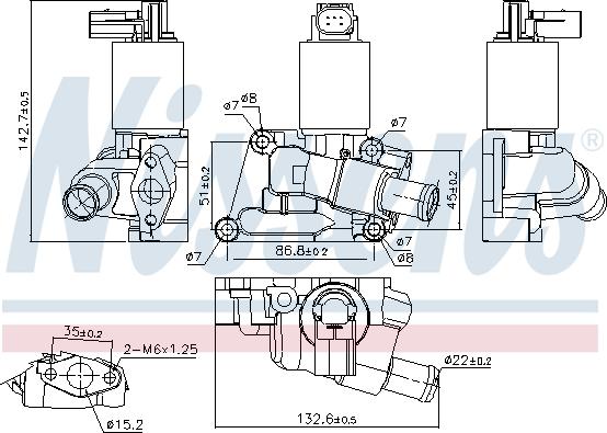 Nissens 98196 - клапан рециркуляціі ВГ EGR autocars.com.ua