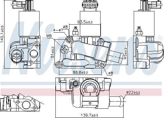 Nissens 98204 - Клапан повернення ОГ autocars.com.ua