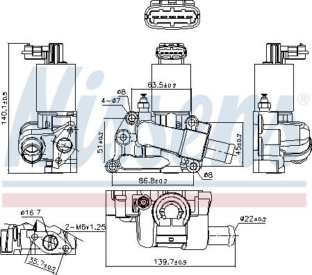 Nissens 98227 - Клапан возврата ОГ autodnr.net