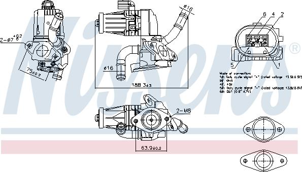 Nissens 98232 - Клапан повернення ОГ autocars.com.ua