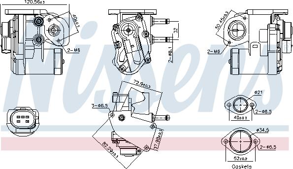 Nissens 98236 - Клапан повернення ОГ autocars.com.ua