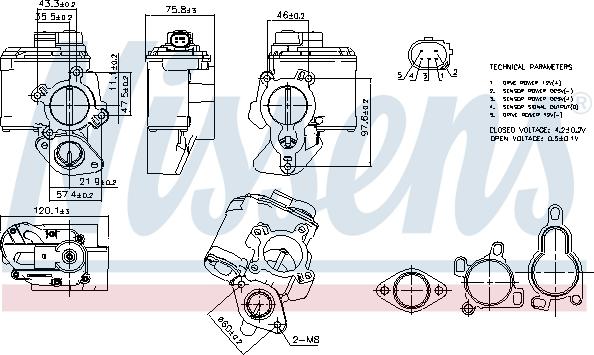 Nissens 98261 - Клапан возврата ОГ avtokuzovplus.com.ua