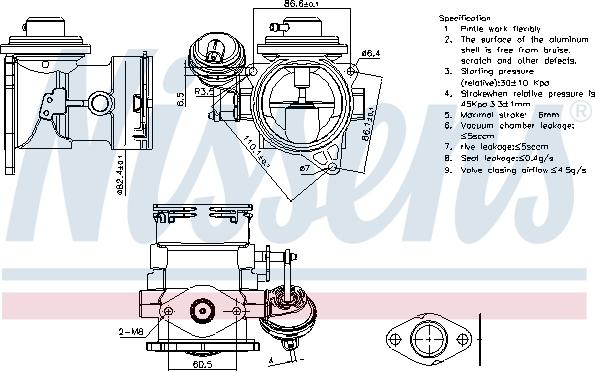 Nissens 98268 - Клапан повернення ОГ autocars.com.ua