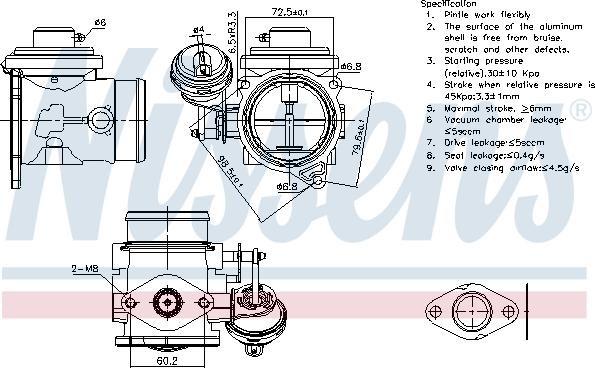 Nissens 98301 - Клапан повернення ОГ autocars.com.ua