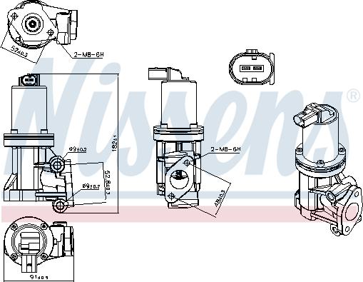 Nissens 98307 - Клапан повернення ОГ autocars.com.ua