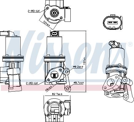 Nissens 98311 - клапан рециркуляціі ВГ EGR autocars.com.ua