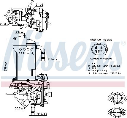 Nissens 98325 - Модуль повернення ОГ autocars.com.ua