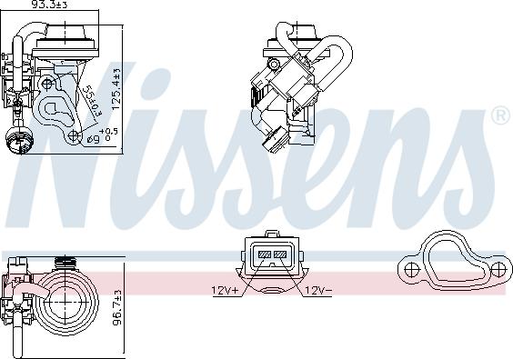 Nissens 98344 - Клапан возврата ОГ avtokuzovplus.com.ua