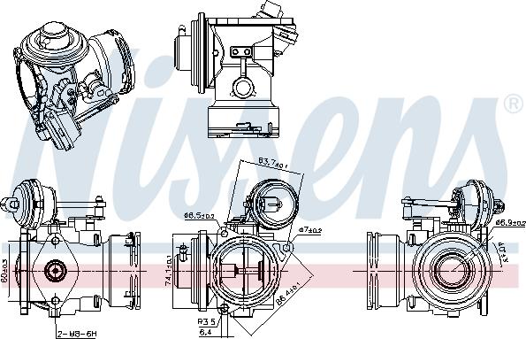 Nissens 98346 - Клапан повернення ОГ autocars.com.ua