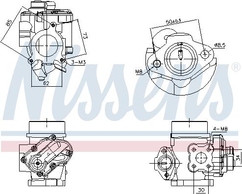 Nissens 98349 - Клапан повернення ОГ autocars.com.ua