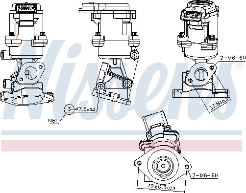 Nissens 98350 - Клапан возврата ОГ avtokuzovplus.com.ua