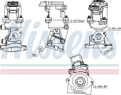 Nissens 98351 - Клапан повернення ОГ autocars.com.ua