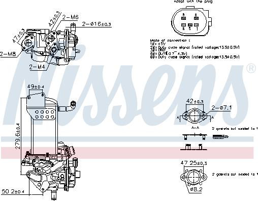 Nissens 98358 - Модуль повернення ОГ autocars.com.ua