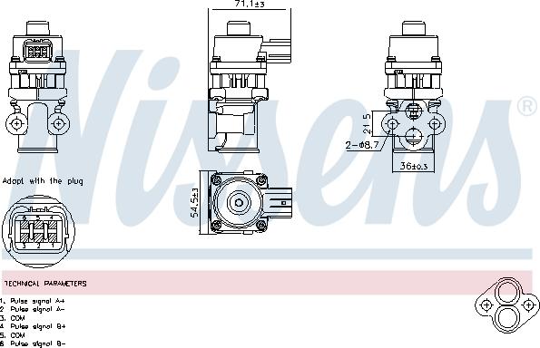 Nissens 98368 - Клапан повернення ОГ autocars.com.ua