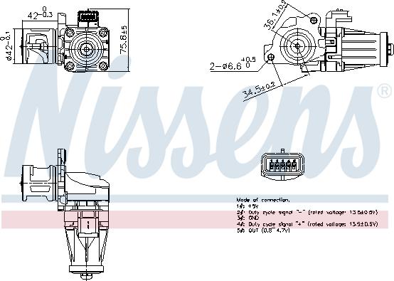 Nissens 98376 - Клапан повернення ОГ autocars.com.ua