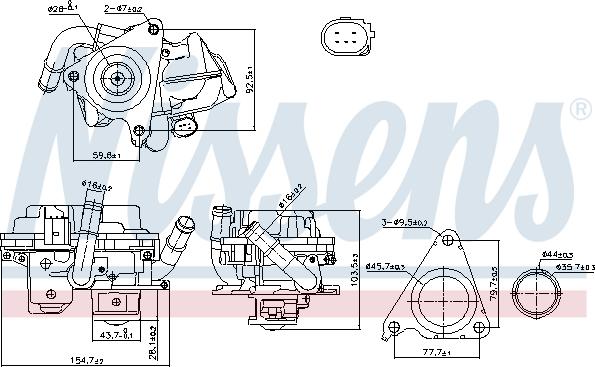 Nissens 98379 - Клапан повернення ОГ autocars.com.ua