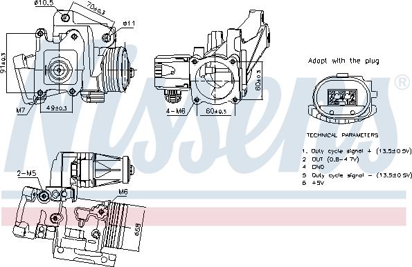 Nissens 98387 - Клапан повернення ОГ autocars.com.ua