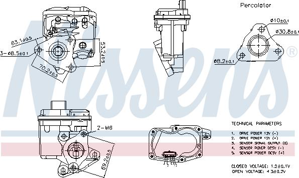 Nissens 98402 - Клапан возврата ОГ avtokuzovplus.com.ua