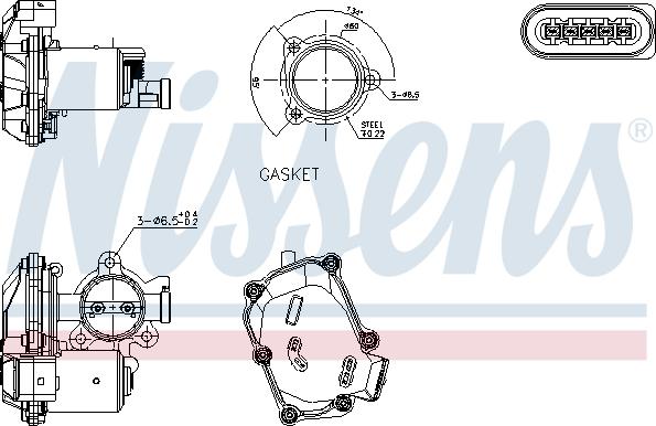 Nissens 98419 - Клапан повернення ОГ autocars.com.ua