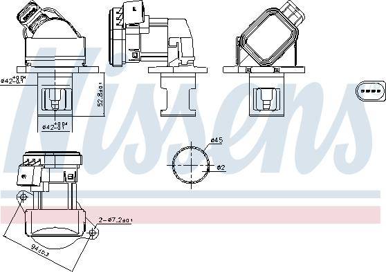 Nissens 98438 - Клапан повернення ОГ autocars.com.ua