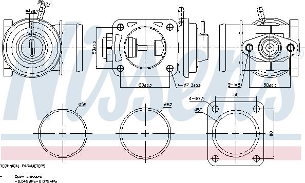 Nissens 98469 - Клапан повернення ОГ autocars.com.ua