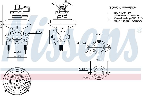 Nissens 98474 - Клапан возврата ОГ avtokuzovplus.com.ua