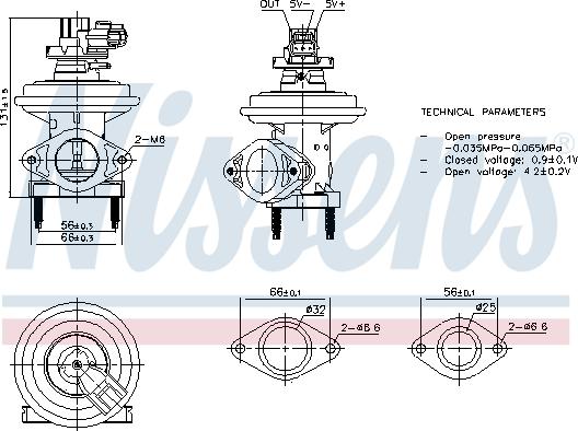 Nissens 98480 - Клапан возврата ОГ avtokuzovplus.com.ua