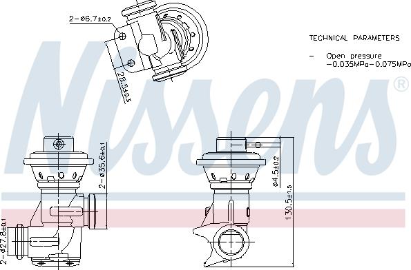 Nissens 98496 - Клапан повернення ОГ autocars.com.ua