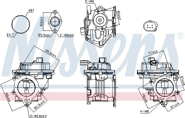 Nissens 98521 - Клапан возврата ОГ autodnr.net