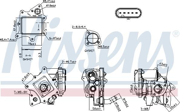 Nissens 98524 - Клапан повернення ОГ autocars.com.ua