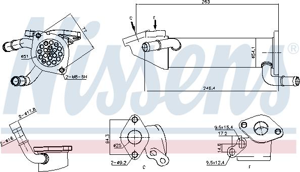 Nissens 989282 - Радіатор, рециркуляція ОГ autocars.com.ua